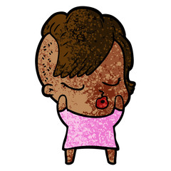 cartoon pretty hipster girl