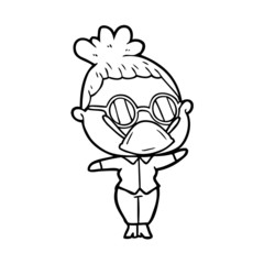 cartoon woman wearing spectacles