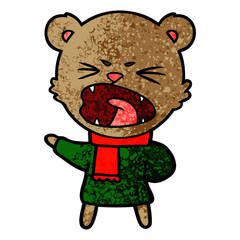 angry cartoon bear