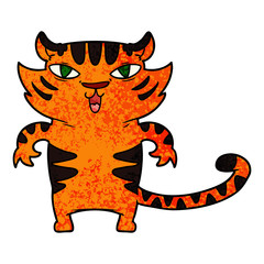 happy cartoon tiger
