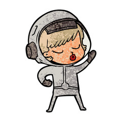 cartoon pretty astronaut girl