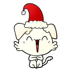 happy little christmas dog cartoon