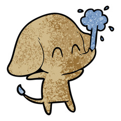 cute cartoon elephant spouting water