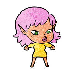 pretty cartoon elf girl