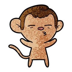 cartoon suspicious monkey