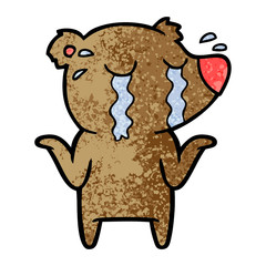 cartoon crying bear