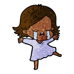 cartoon girl crying