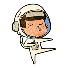 cartoon confident astronaut