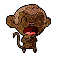 shouting cartoon monkey