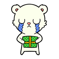 sad little polar bear cartoon