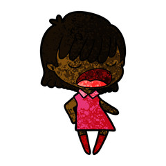 cartoon woman talking loudly