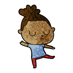 cartoon calm woman