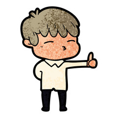 cartoon curious boy