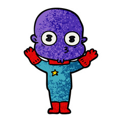 cartoon weird bald spaceman