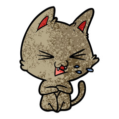 cartoon cat hissing