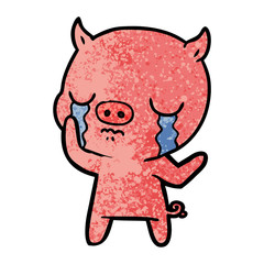 cartoon pig crying
