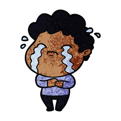 cartoon man crying