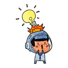 happy cartoon astronaut