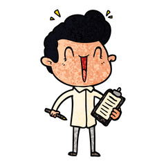 cartoon excited man