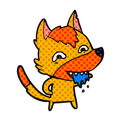 hungry fox cartoon character