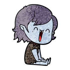 cute cartoon happy vampire girl