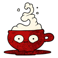 cartoon hot cup of coffee