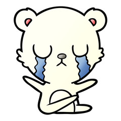 sad little polar bear cartoon