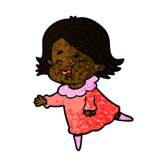 cartoon girl pulling face