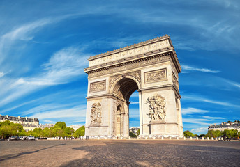 Naklejka na ściany i meble Arc de Triumph in Paris, France