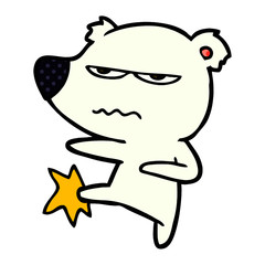 annoyed polar bear cartoon kicking out