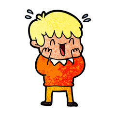 cartoon laughing boy