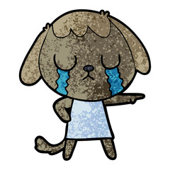 cute cartoon dog crying