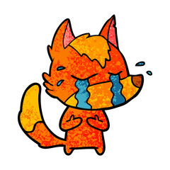 sad little fox cartoon character