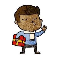 cartoon model guy pouting