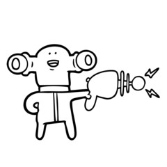 friendly cartoon alien with ray gun