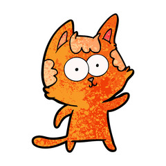 happy cartoon cat
