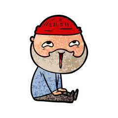 Obraz premium cartoon happy bearded man