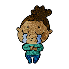 cartoon crying woman