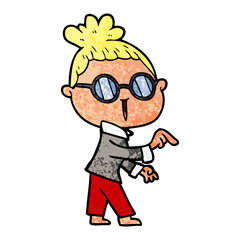 cartoon woman wearing spectacles