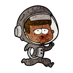 Obraz premium cartoon tired astronaut