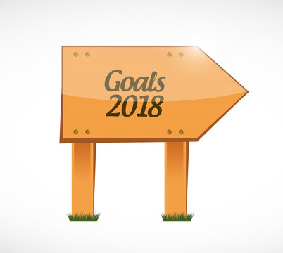 goals 2018 wood sign illustration