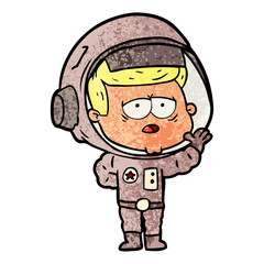 cartoon tired astronaut