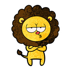 cartoon tired lion