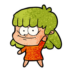 cartoon girl smiling