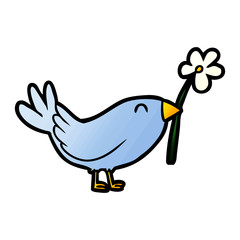 cartoon bird with flower