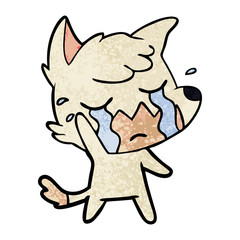 crying waving fox cartoon