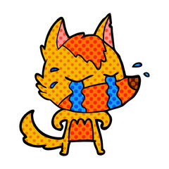 sad little fox cartoon character