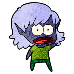 cartoon shocked elf girl