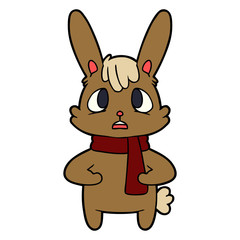 worried cartoon rabbit