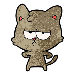 bored cartoon cat